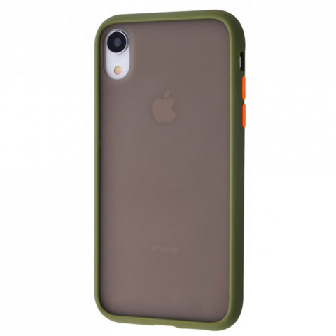 Чехол Shadow Matte для iPhone Xr Army green/Orange
